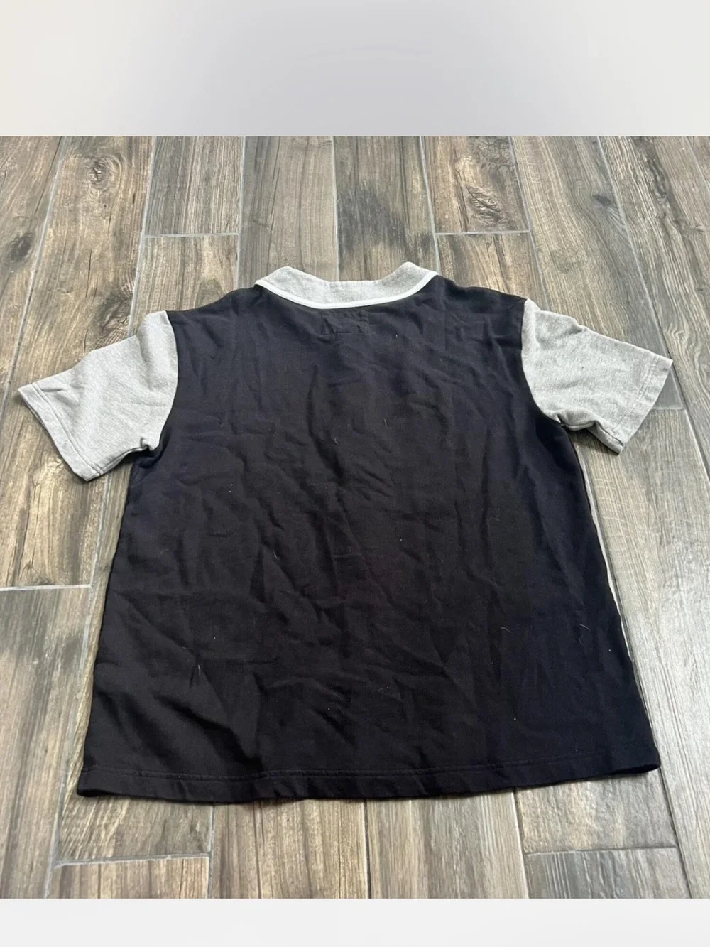 True Religion Black and Gray Button-Front Baseball Shirt